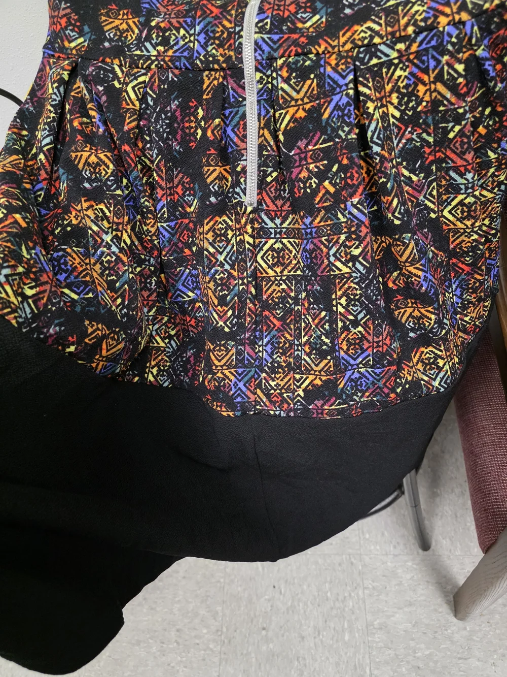 LuLaRoe Multicolor Geometric Short Sleeve Dress With Pockets - Black Base